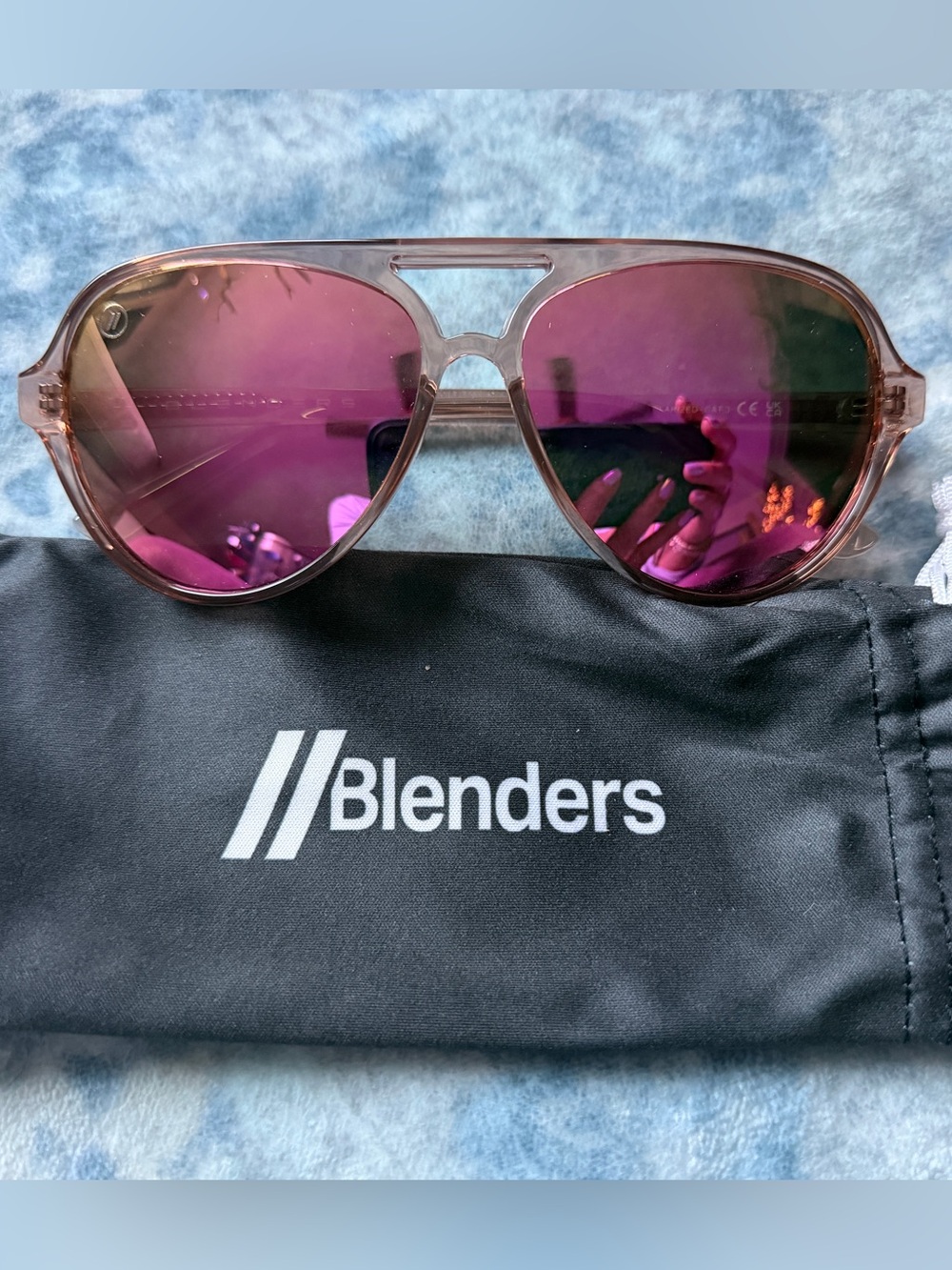 Blenders Candy Cove Pink Mirrored Aviator Sunglasses